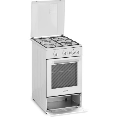 Simfer | Cooker | 4401SGRBB | Hob type Gas | Oven type Gas | White | Width 50 cm | Depth 55 cm | 49 L