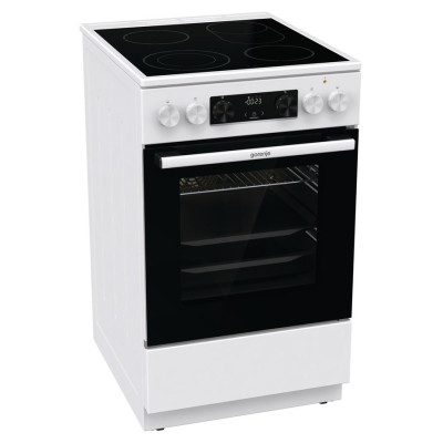 Gorenje | Cooker | GECS5C70WA | Hob type Vitroceramic | Oven type Electric | White | Width 50 cm | Grilling | LED | Depth 59.4 c