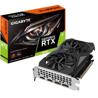 Graphics Card|GIGABYTE|NVIDIA GeForce RTX 3050|6 GB|GDDR6|96 bit|PCIE 4.0 16x|Memory 14000 MHz|GPU 1477 MHz|2xHDMI|2xDisplayPort