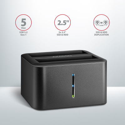 AXAGON | SuperSpeed USB DUAL 2.5" SSD/HDD MINI dock | ADSA-D25