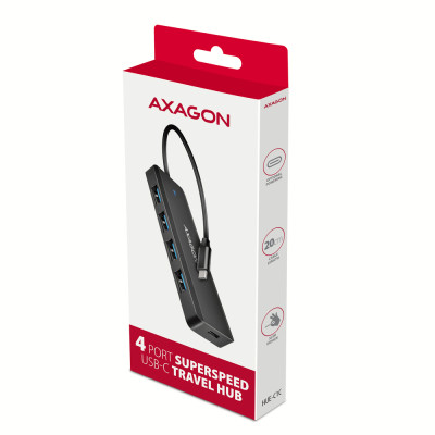 AXAGON Travel four-port USB-C 5Gbps hub | HUE-C1C