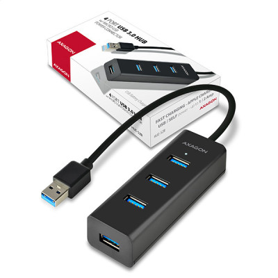 AXAGON Four-port USB 3.0 hub with fast charging and power support | HUE-S2B