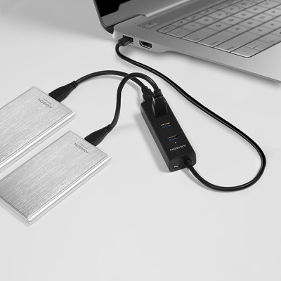 AXAGON Four-port USB 3.0 hub with fast charging and power support | HUE-S2B