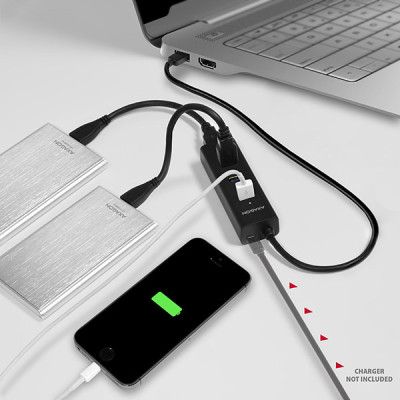 AXAGON Four-port USB 3.0 hub with fast charging and power support | HUE-S2B