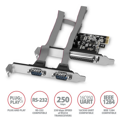 AXAGON PCI-Express card with one parallel and two serial ports 250 kbps | PCEA-PSN