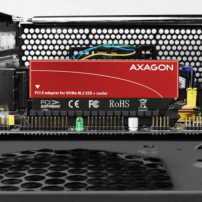 AXAGON PCI-Express x16 internal adapter to connect an NVMe M.2 SSD to a desktop | PCEM2-S