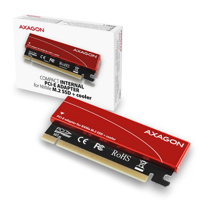 AXAGON PCI-Express x16 internal adapter to connect an NVMe M.2 SSD to a desktop | PCEM2-S