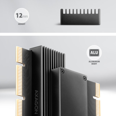 AXAGON PCI-Express x16 adapter with cooler for connecting an NVMe M.2 SSD drive to a computer | PCEM2-XS