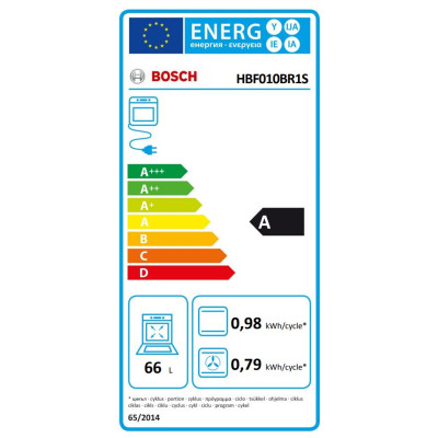 Bosch | Oven | HBF010BR1S | 66 L | A | Multifunctional | Manual | Height 59.5 cm | Width 59.4 cm | Stainless steel