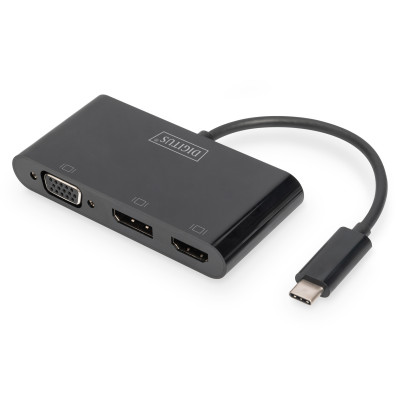 Digitus USB-C 3in1 Triple Monitor Adapter (HDMI, DP, VGA) | USB-C Graphics Adapter