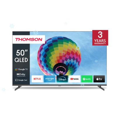 TV Set|THOMSON|50"|4K/Smart|QLED|3840x2160|Wireless LAN|Bluetooth|Google TV|Black|50QG4S14