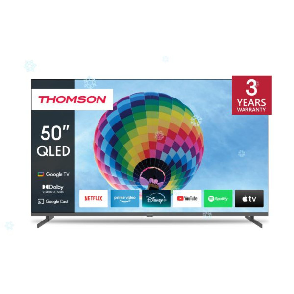 TV Set|THOMSON|50"|4K/Smart|QLED|3840x2160|Wireless LAN|Bluetooth|Google TV|Black|50QG4S14