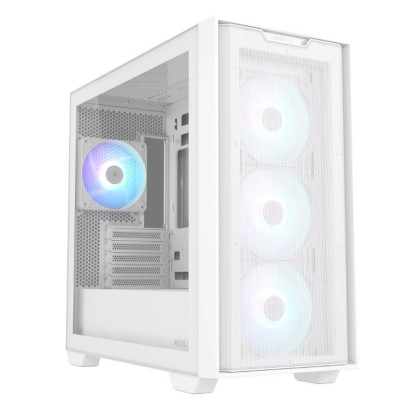 Case|ASUS|A21 PLUS|MidiTower|Case product features Transparent panel|Not included|MicroATX|MiniITX|Colour White|A21PLUSTGARGBWHI