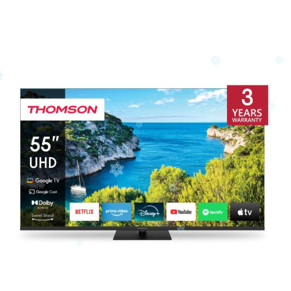 TV Set|THOMSON|55"|4K/Smart|3840x2160|Wireless LAN|Bluetooth|Google TV|Black|55UG5C14