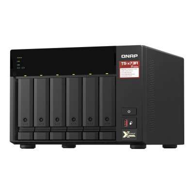 QNAP | 6-Bay QTS and QuTS hero NAS | TS-673A-8G | Up to 6 HDD/SSD Hot-Swap | AMD Ryzen | Ryzen V1500B Quad-Core | Processor freq