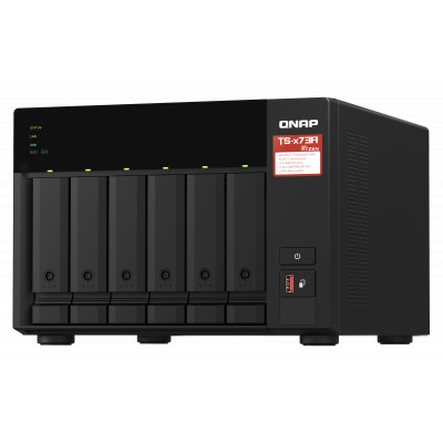 QNAP | 6-Bay QTS and QuTS hero NAS | TS-673A-8G | Up to 6 HDD/SSD Hot-Swap | AMD Ryzen | Ryzen V1500B Quad-Core | Processor freq