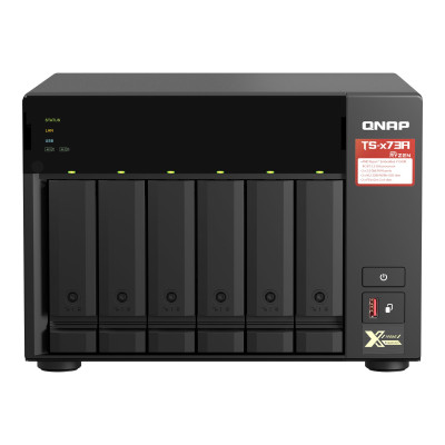 QNAP | 6-Bay QTS and QuTS hero NAS | TS-673A-8G | Up to 6 HDD/SSD Hot-Swap | AMD Ryzen | Ryzen V1500B Quad-Core | Processor freq