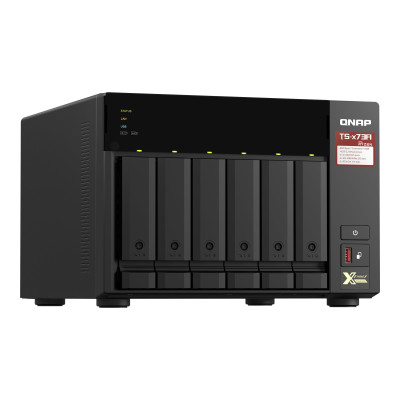 QNAP | 6-Bay QTS and QuTS hero NAS | TS-673A-8G | Up to 6 HDD/SSD Hot-Swap | AMD Ryzen | Ryzen V1500B Quad-Core | Processor freq