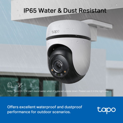 TP-LINK Pan/Tilt Security Wi-Fi Camera | Tapo C510W | Dome | 3 MP | 3.9mm | IP65 | H.264 | MicroSD, up to 512 GB