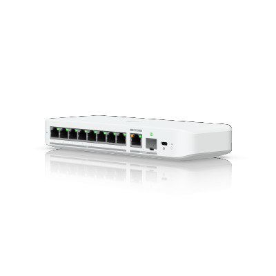 UBIQUITI FLEX 2.5G FLEXIBLE, 8-PORT 2.5 GBE SWITCH WITH A 10 GBE RJ45/SFP+ COMBINATION UPLINK PORT THAT CAN BE POWERED WITH A US