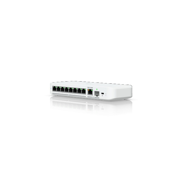 UBIQUITI FLEX 2.5G FLEXIBLE, 8-PORT 2.5 GBE SWITCH WITH A 10 GBE RJ45/SFP+ COMBINATION UPLINK PORT THAT CAN BE POWERED WITH A US