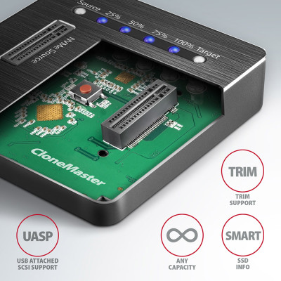 AXAGON | USB-C 3.2 Gen2 - 2x NVMe CLONE DUAL SDD Dock Station | ADSA-M2C