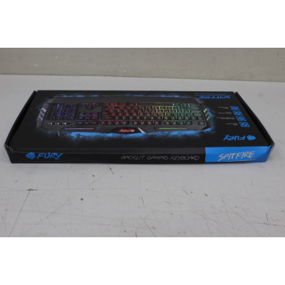 SALE OUT. FURY Spitfire Gaming Keyboard, US Layout, Wired, Black DAMAGED PACKAGING | Fury | Gaming Keyboard | Spitfire | Gaming 