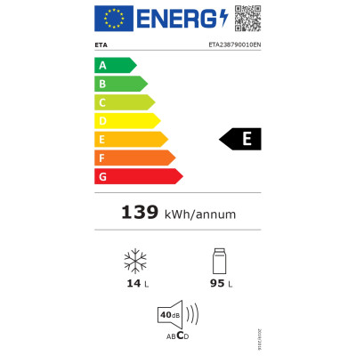 ETA Refrigerator | ETA238790010EN | Energy efficiency class E | Freestanding | Larder | Height 85 cm | Fridge net capacity 95 L 