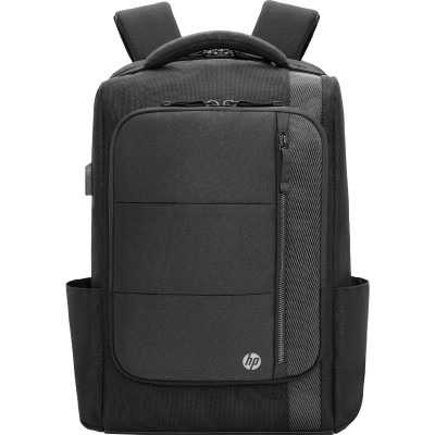 RENEW GOLD Executive 16 Backpack, Water Resistant, Expandable, Cable Pass-through USB-C port Black, Grey