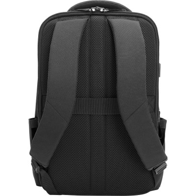 RENEW GOLD Executive 16 Backpack, Water Resistant, Expandable, Cable Pass-through USB-C port Black, Grey