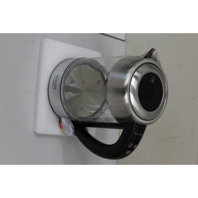 SALE OUT. Adler AD 1247 NEW Kettle, Electronic control, Glass, 1.7 L, 2200, Stainless steel/Transparent Adler Kettle AD 1247 NEW