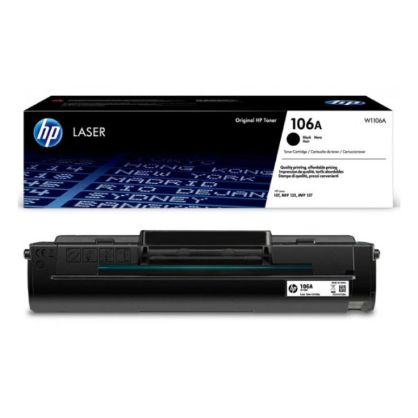 HP 106A Black Toner Cartridge, 1000 pages, for HP Laser 107, 135,137