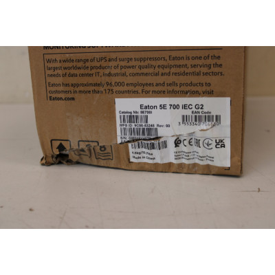 SALE OUT. Eaton UPS 5E Gen2 700I IEC | Eaton | UPS | 5E Gen2 700I IEC | 700 VA | 360 W | DAMAGED PACKAGING